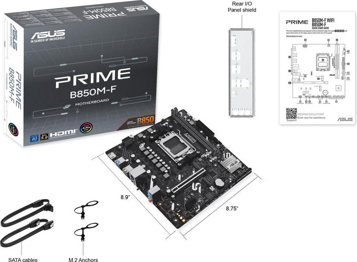 Productafbeelding ASUS PRIME B850M-F (AM5, AMD B850, mATX)