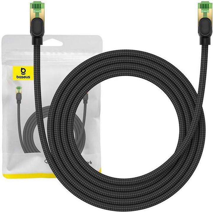 Actual product image Baseus Braided network cable cat.8 Ethernet RJ45, 40Gbps, 2m (black) (CAT8.1, 2 m)