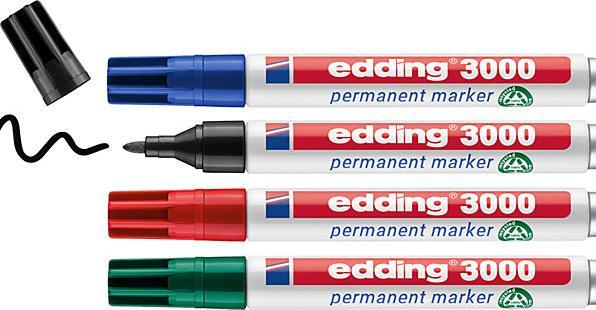 Produktbild kaiserkraft Permanentmarker edding® 3000 (4x)