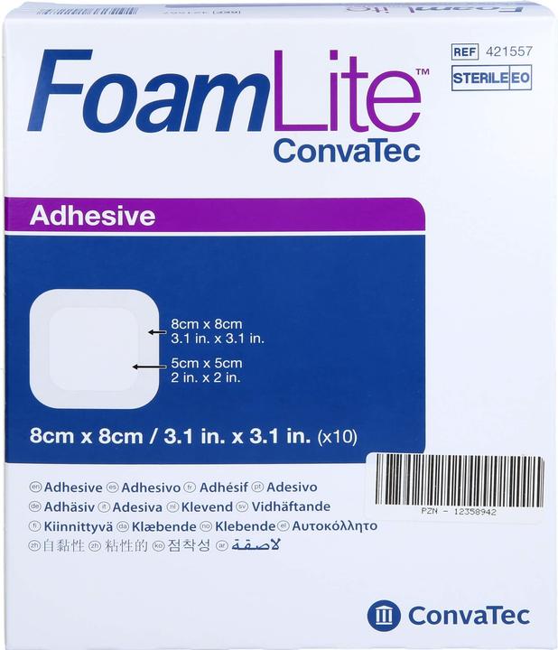 Produktbild ConvaTec Silikon-Schaumverband 8x8cm (10x)