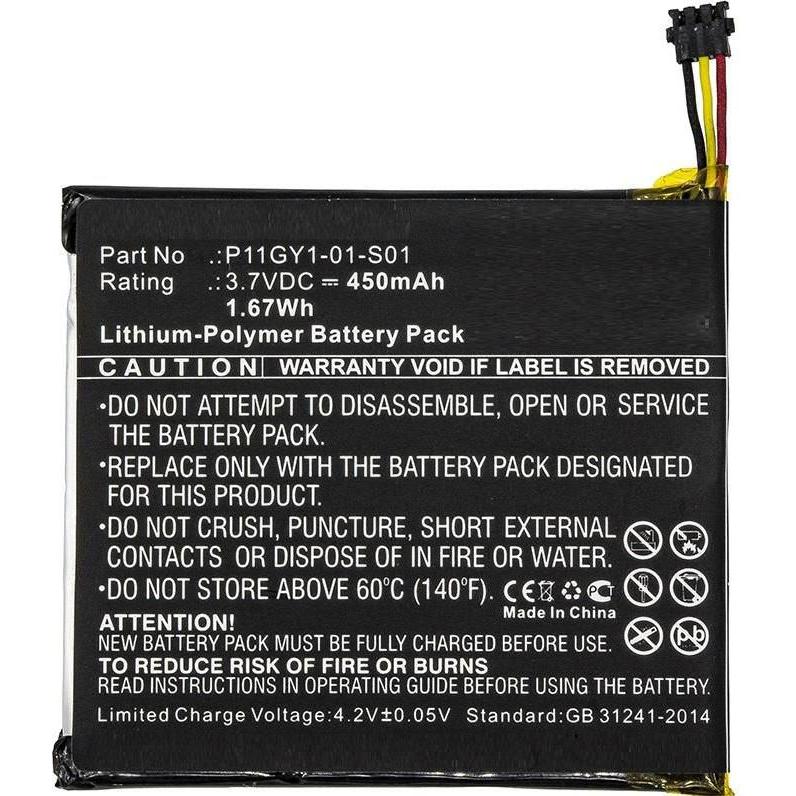 CoreParts Battery for Smart Home, Smartwatch Zubehör, Schwarz