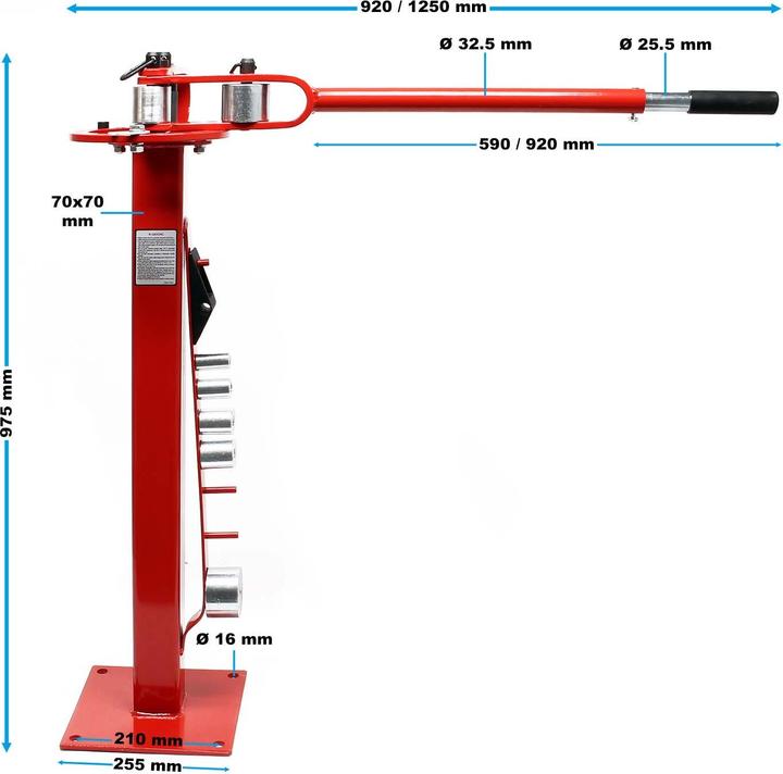 Actual product image Wiltec Bending machine with foot Bending machine round square flat construction steel round bending