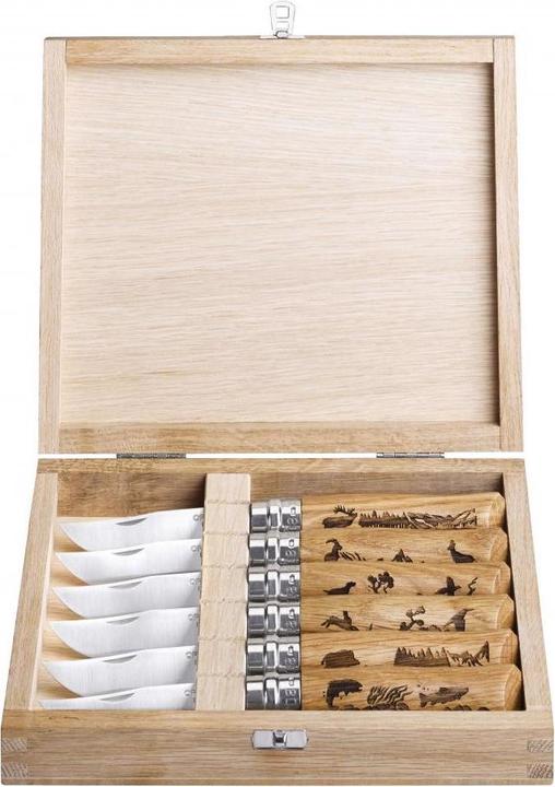 Produktbild Opinel Holzschatulle mit 6 N°08 Animalia (8.50 cm)