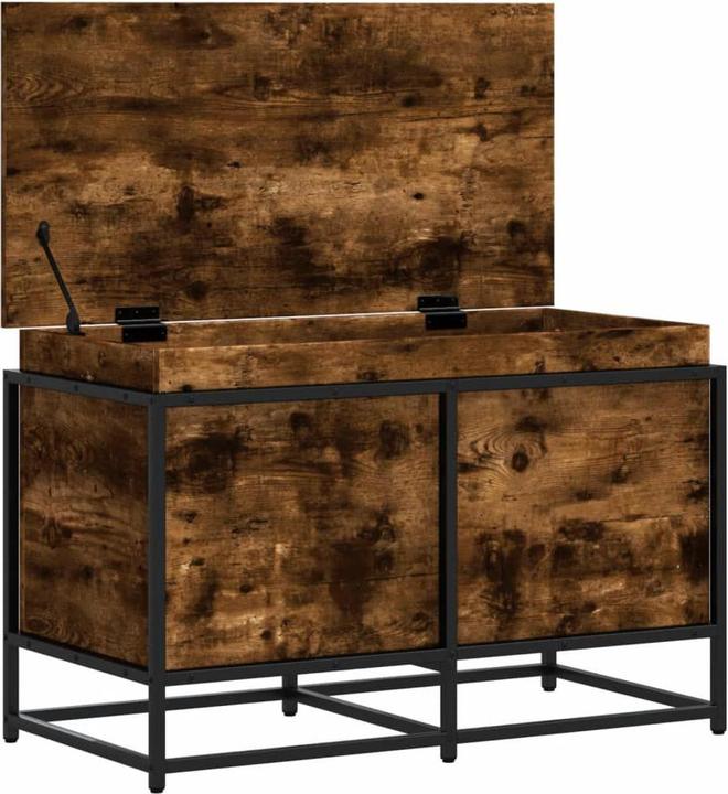 Image du produit vidaXL Coffre de rangement Couvercle Coffre à jouets Coffre à coussins Chêne fumé (80 x 40 x 51,5 cm)