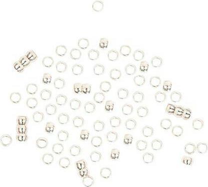 Produktbild Rico Design Quetschperlen, Silber, 2 mm, 100 Stück