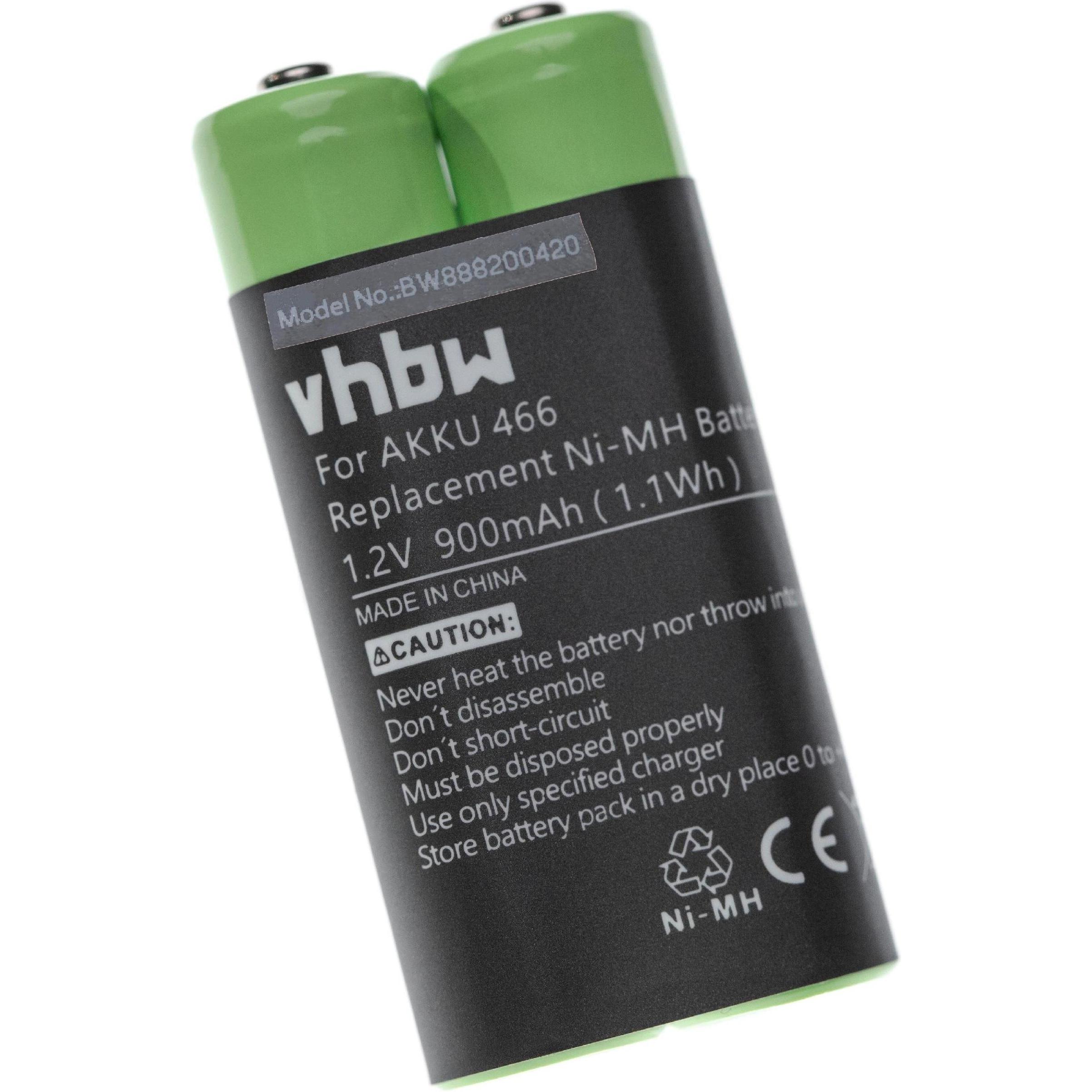 XCell Akku für Diktiergerät wie Grundig 466, GZS2100 900mAh (1.2V) NiMH (1 Stk., 900 mAh, Akku), Akku Ladegerät