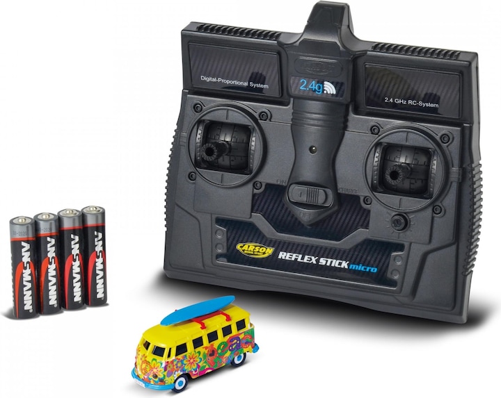 Actual product image Carson Modellsport 1:87 VW T1 Bus Flower Power 100% RTR 1:87 RC Beginner Mo (RTR Ready-to-Run)