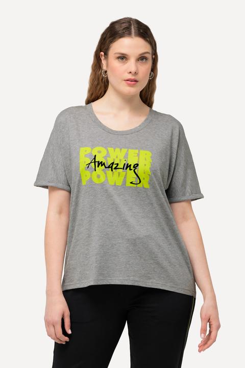 Immagine prodotto Ulla Popken T-shirt dal taglio oversize con POWER, scollo a girocollo e mezze maniche (54)
