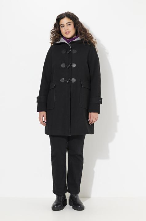 Produktbild Ulla Popken Dufflecoat, A-Linie, Wollmischung, Kapuze, Knebelknöpfe (42, 44)
