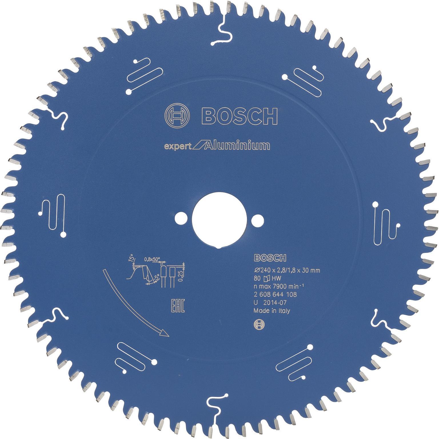 Bosch Professional Zubehör, Sägeblatt, Kreissägeblatt Expert for Aluminium, 240 x 30 x 2,8 mm, 80