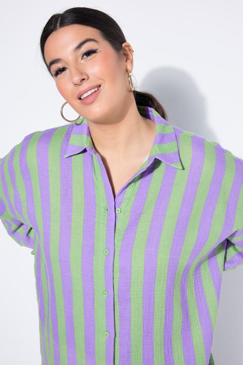 Immagine prodotto Studio Untold Camicia dal taglio oversize in mussola con righe e maniche lunghe (58)