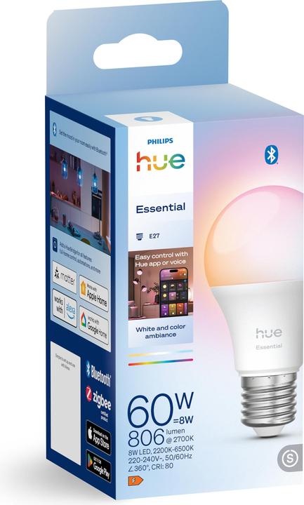 Produktbild Philips Hue Essential White & Color Ambiance (E27, 806 lm, 1 x)