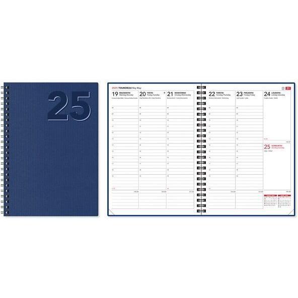RCK, Agenda, Eco Weekly Planner 2025, A5, blue (Englisch, Finnisch, Schwedisch)