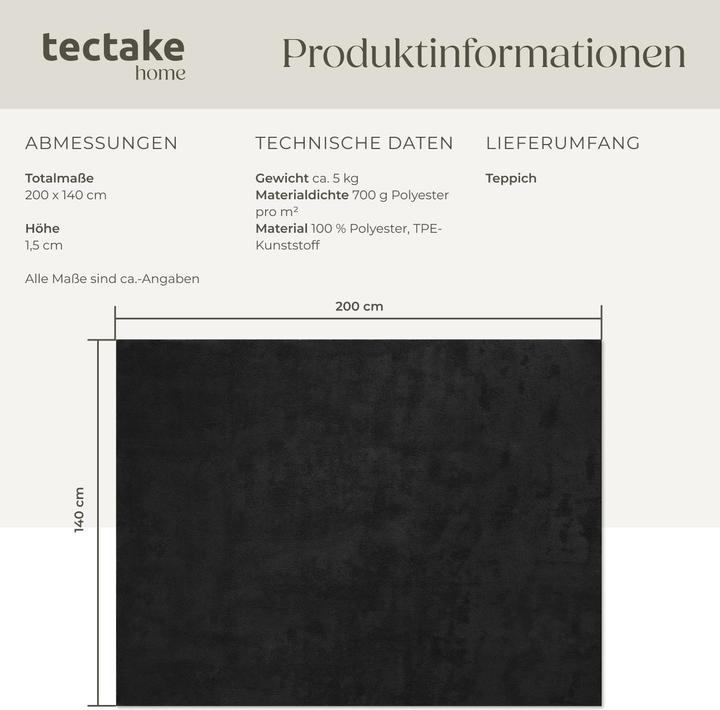 Immagine prodotto tectake Tappeto a pelo corto Soft Zone (140 x 200 cm)