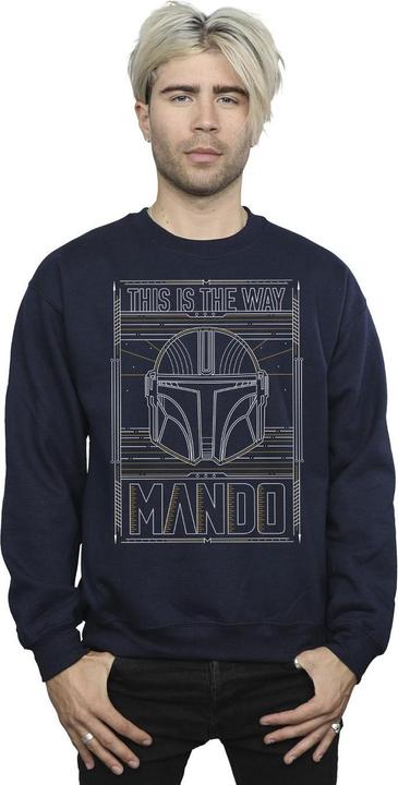 Actual product image Star Wars Mens The Mandalorian The Way Outline Helm Sweatshirt (S)