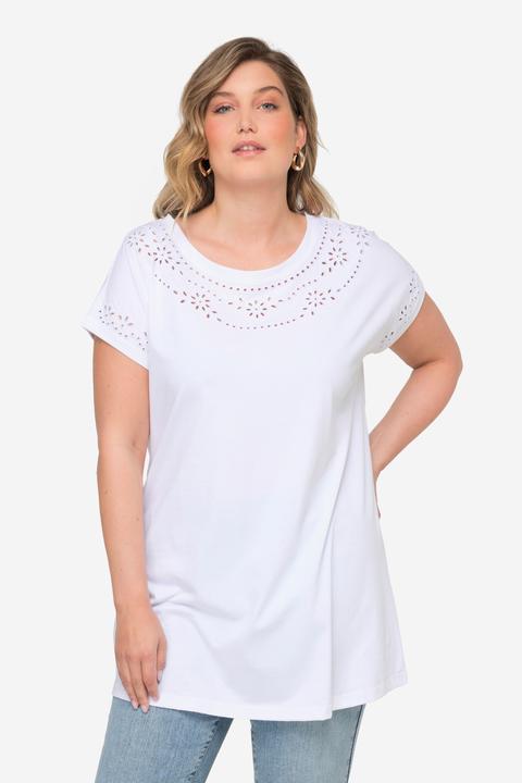 Image du produit Miamoda T-shirt oversized, avec broderies ajourées et col rond (48)