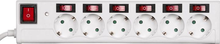 Actual product image Hama socket strip (6 x, CEE 7/3, 1.40 m)