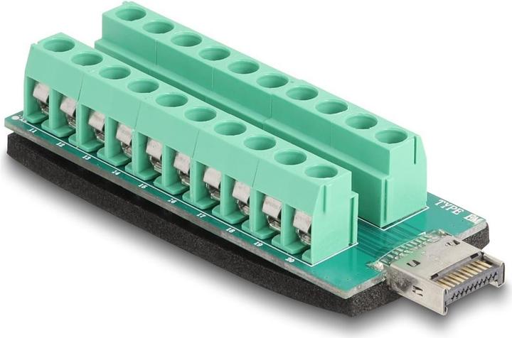 Delock USB Typ-E Key A Stecker zu Termin (0.07 m, USB 3.2 Gen 2)