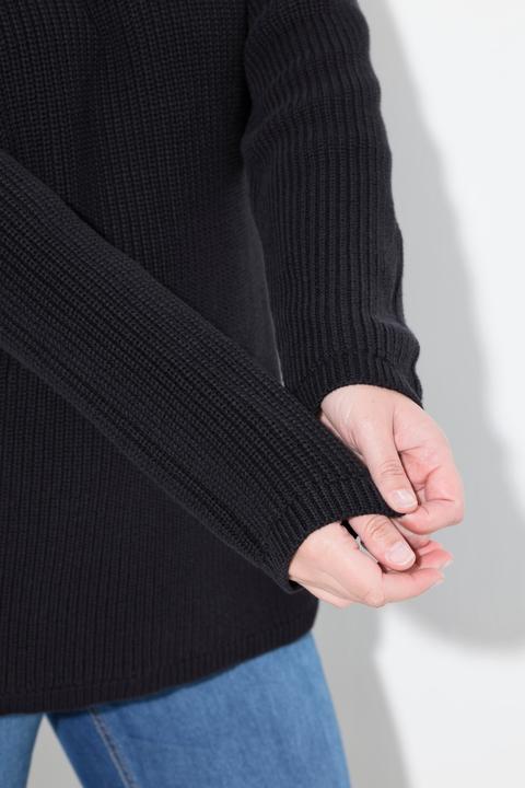 Actual product image Ulla Popken Eco Cotton Shawl Collar Long Sleeve Sweater (42, 44)