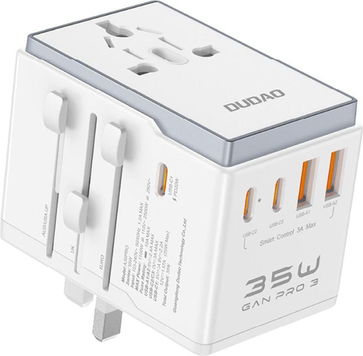 Dudao A35 Universal Travel Adapter White