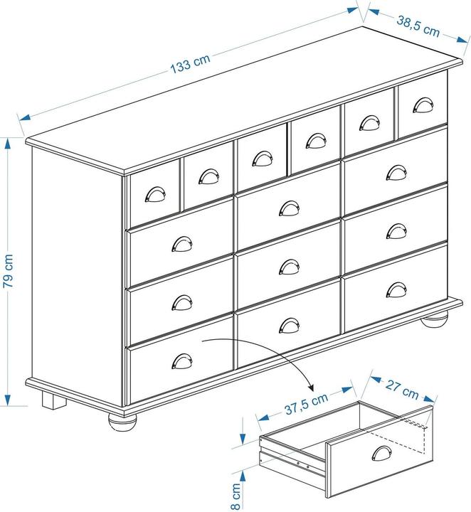 Image du produit IDIMEX Colmar (134 x 39 x 80 cm)