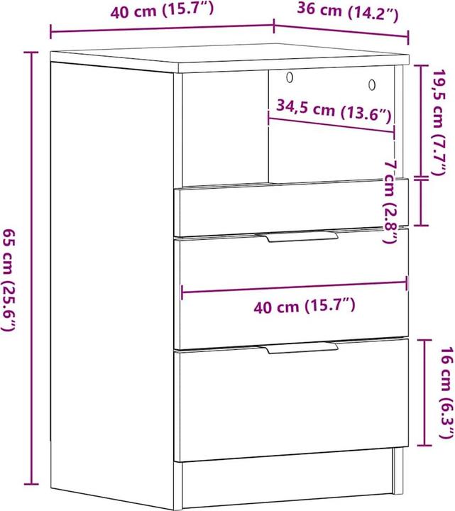 Immagine prodotto vidaXL Nachttisch (40 x 36 x 65 cm)