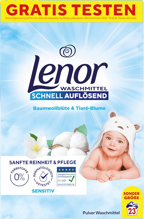 Actual product image Lenor WM Pulver Sensitiv 1.15KG Waschmittel 23 WL (23 Washing cycles, Powder)