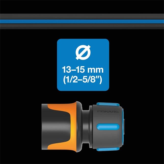 Actual product image Fiskars Hose repairer, With SoftGrip contact points and colour coding system, Universal size, Ø 1 (Hose repeater, 15 mm)