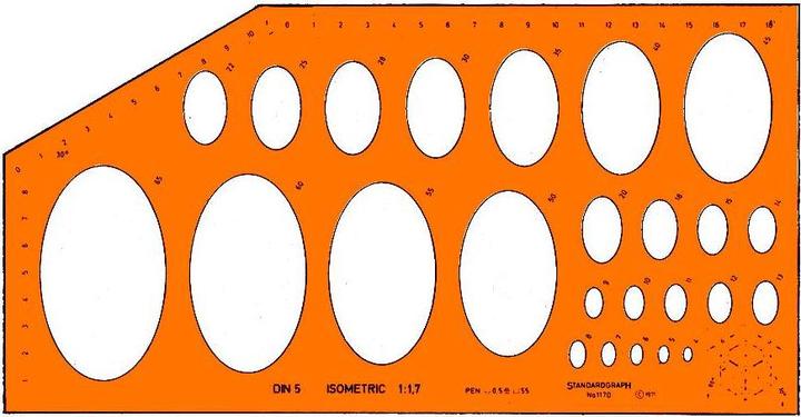 Actual product image Ellipse template Isometric (Plastic)
