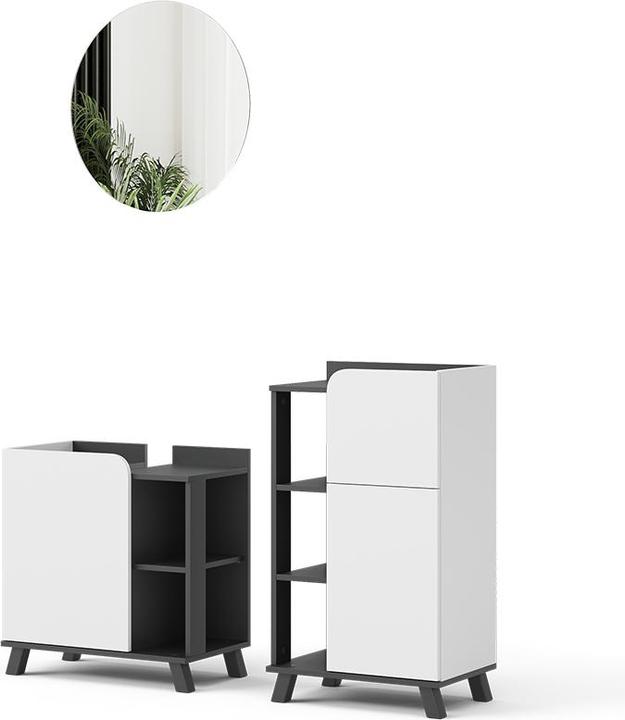 Anthrazit, anthrazit/weiss