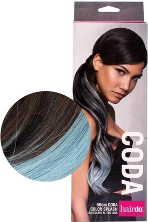 Immagine prodotto Hairdo Ponytail Color Splash Chestnut Blue 58cm Blue Ponytail on Medium Brown (Coda di cavallo blu di 58 cm su castano medio, 58 cm)