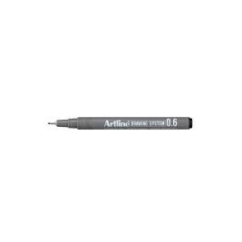 Artline, Schreibstifte, EK-236, Schwarz, Schwarz, Grau, Metallisch, Rund, Tinte auf Pigmentbasis, Edelstahl, 0,6 mm (Met...
