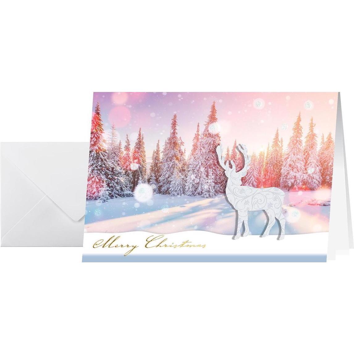 Sigel, Grusskarte + Briefpapier, Weihnachtskarte Snow Deer A6, 10 Stück (1 Stk.)