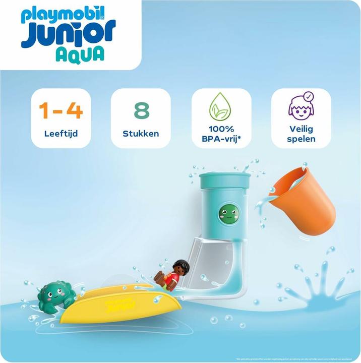 Produktbild Playmobil JUNIOR AQUA: Wasserfalltank mit Rutsche (71775, Playmobil Junior)