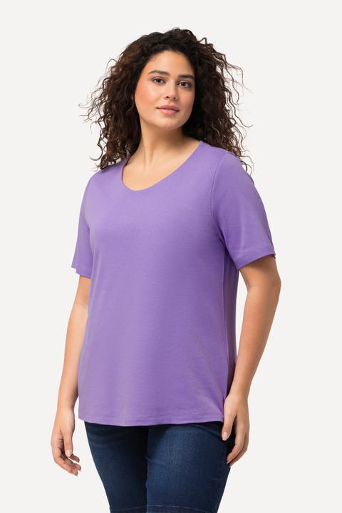 Produktbild Ulla Popken Shirt, doppellagige Vorderseite, Slim, Rundhals, Halbarm (56)