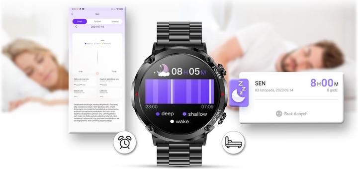 Produktbild Gravity GT21-1+ Smartwatch, schwarzes Silikonarmband