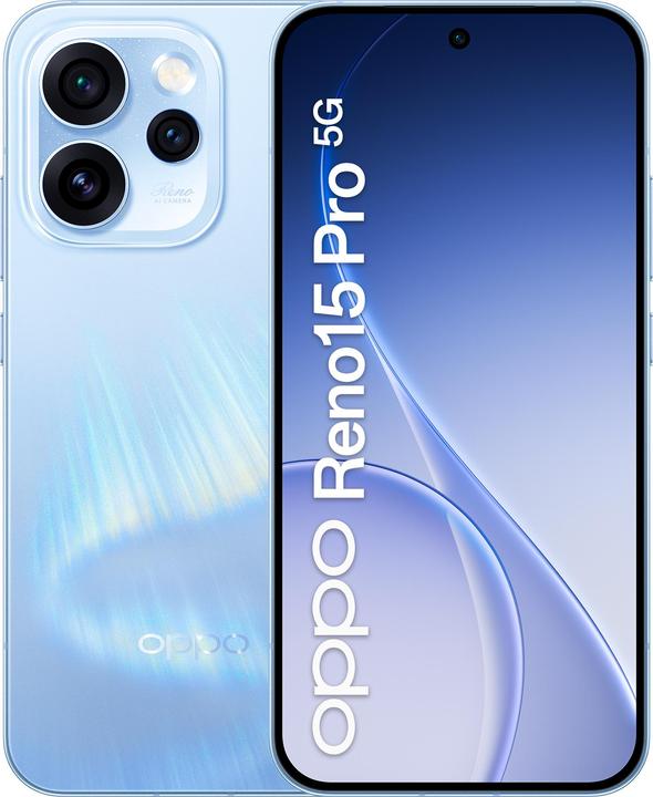 Actual product image OPPO Reno15 Pro (512 GB, Aurora Blue, 6.32", Dual SIM, 5G)