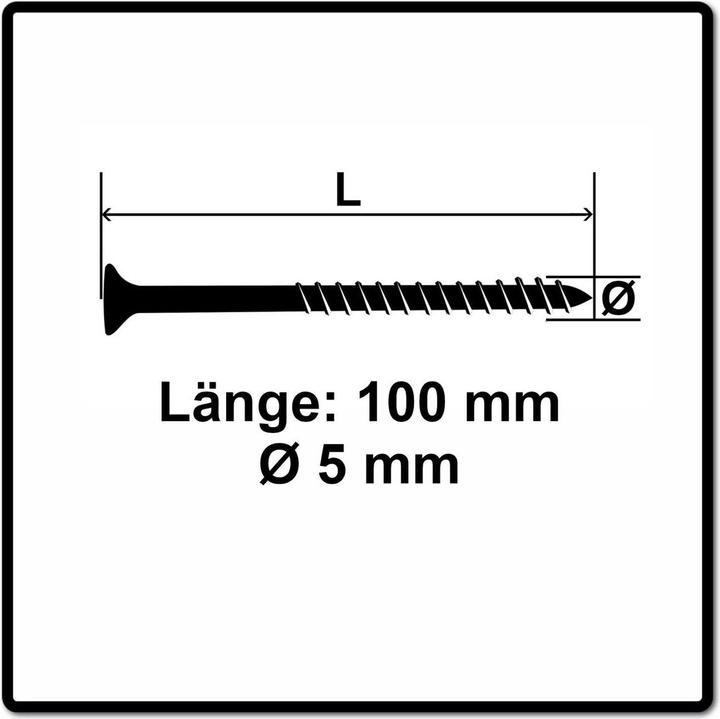Actual product image Fischer Power-Fast II FPF II Chipboard screw 5,0x100 mm 200 pieces ( 670365 ) countersunk head with Torx T (200 Screws per piece)