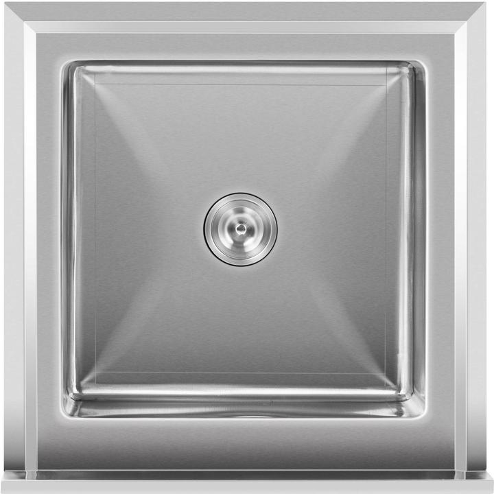 Produktbild Royal Catering Spültisch Spülbecken Edelstahlspüle Gastrospüle mit Regal Edelstahl 50x50x25,5cm (Einbauspüle, 70 cm)
