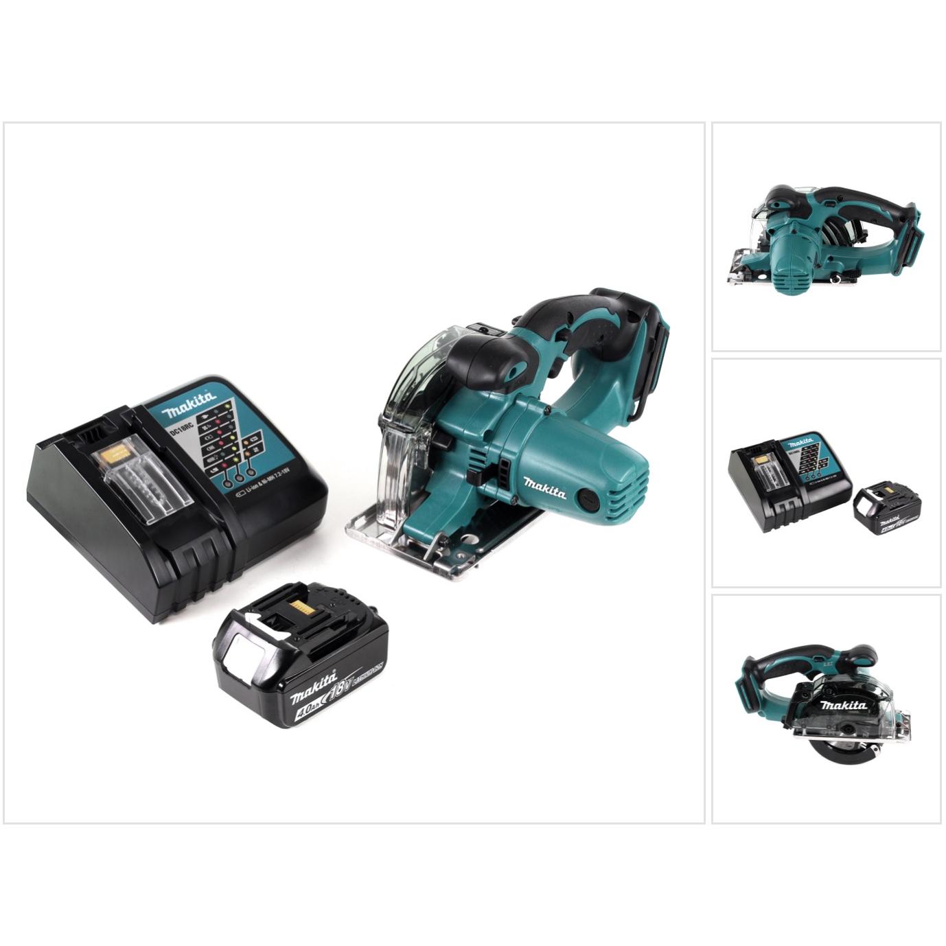 Makita, Sega circolare, DCS 552 RM1 18 V Scie circulaire à main sans fil métal 136 mm + 1x Batteria 4.0 Ah +