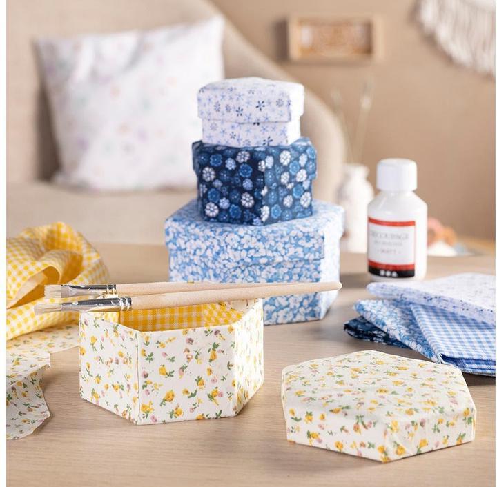 Image du produit Creativ Company Papp-Schachtel sechseckig 4 Stück, Weiss