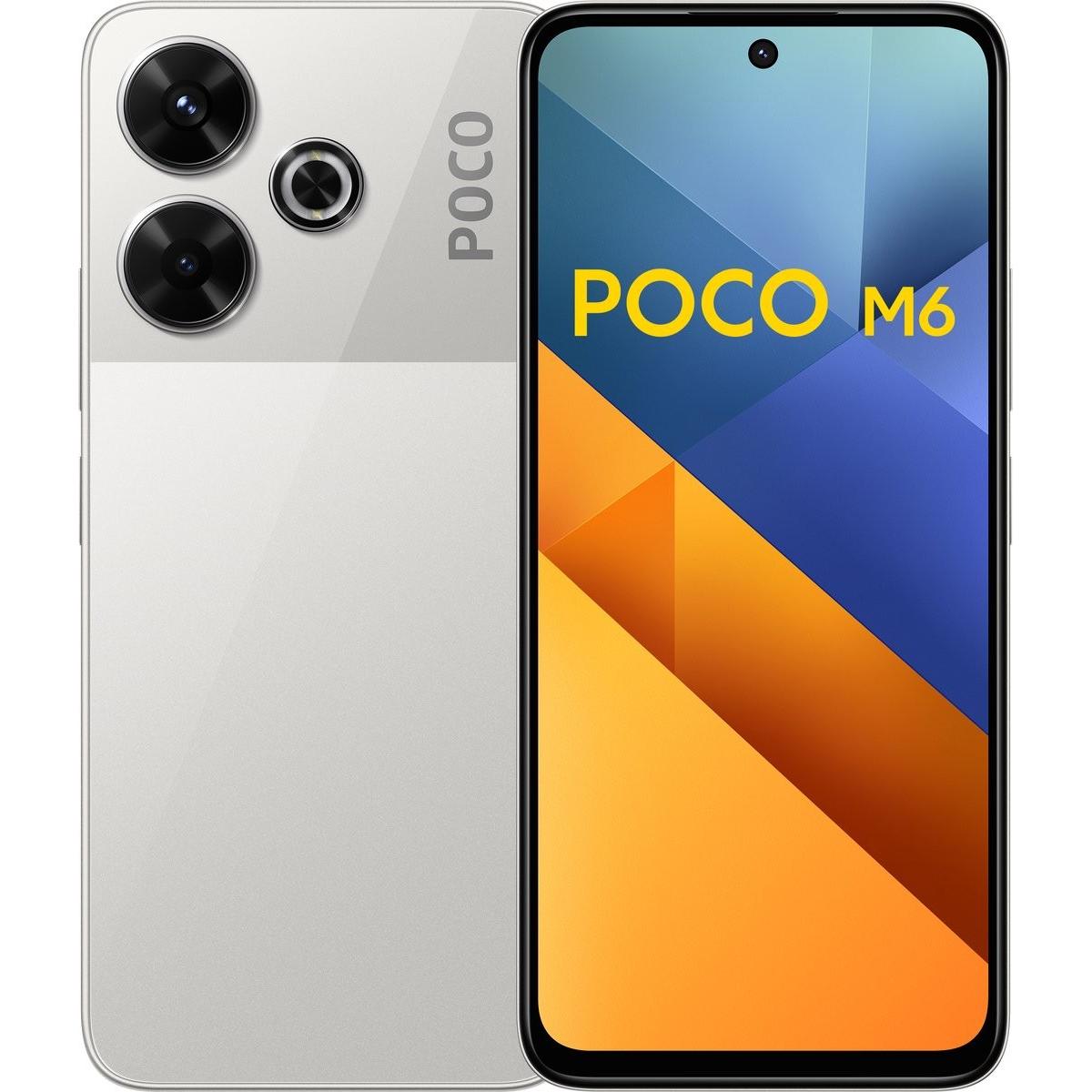 Xiaomi Poco M6 EU (128 GB, Silver, 6.79", Dual SIM, 4G), Smartphone, Silber