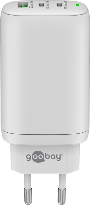 Immagine prodotto Goobay Caricabatterie rapido USB-C PD a 3 vie multiport 65 W bianco (65 W)
