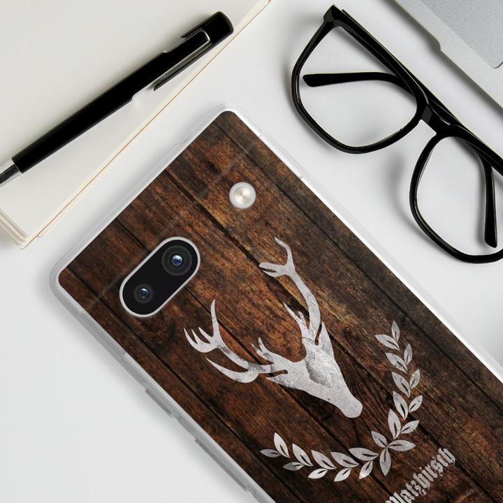 Produktbild DeinDesign Silikon Hülle für Google Pixel 7a Handyhülle Case Smartphone Schutzhülle Hirsch Holz Holzoptik (Google Pixel 7a)