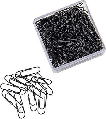 Actual product image Wedo Paper clips 27mm plastic coated PU=140 pieces black (1 x)