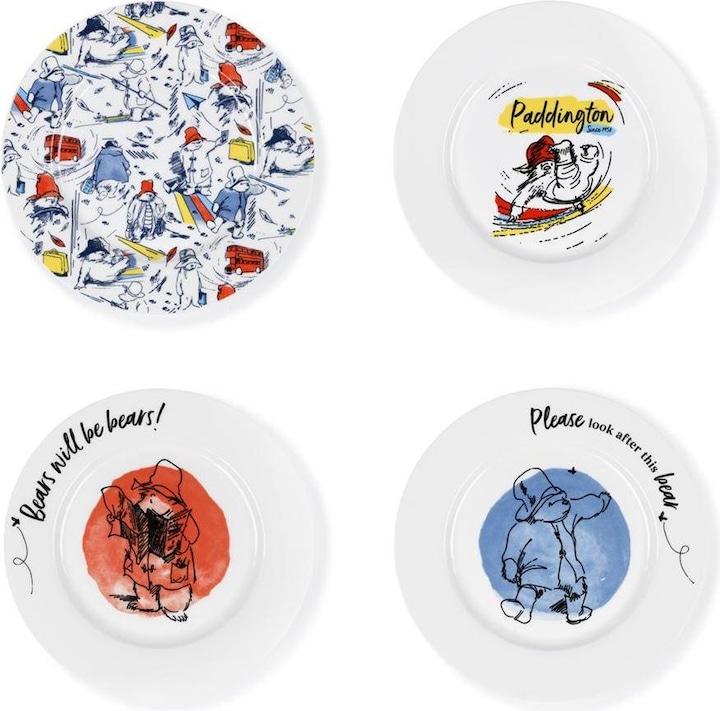 Paddington Bear Frühstücksteller Classic 4Erpack Set Edles Porzellan (4 x)