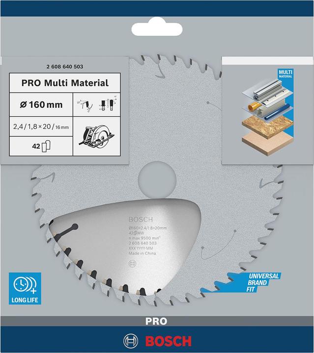 Produktbild Bosch Professional Zubehör PRO Multi Material Kreissägeblatt, 160 x 2,4 x 20 mm