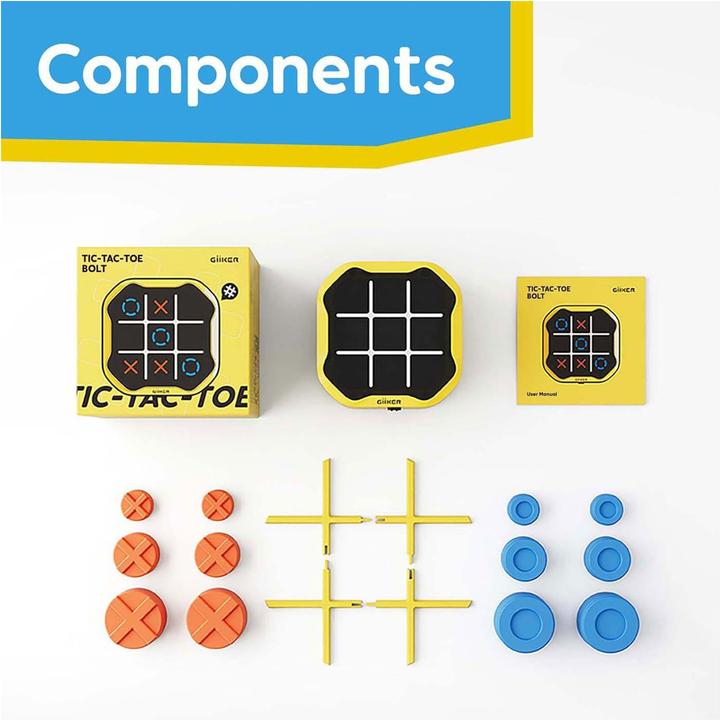 Actual product image Giiker Tic-Tac-Toe Bolt-Spiel, Gelb (English, French, German, Italian, 1 - 2 Players)