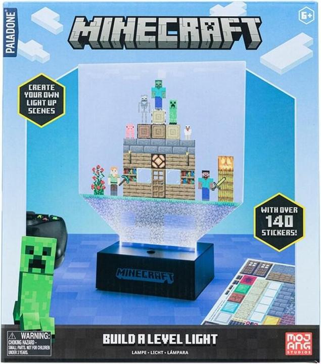 Actual product image Paladone Products Minecraft Build a Level lamp and 140 stickers