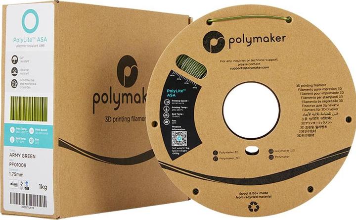 Productafbeelding Polymaker PolyLite ASA (ASA, 1.75 mm, 1000 g, Groen)